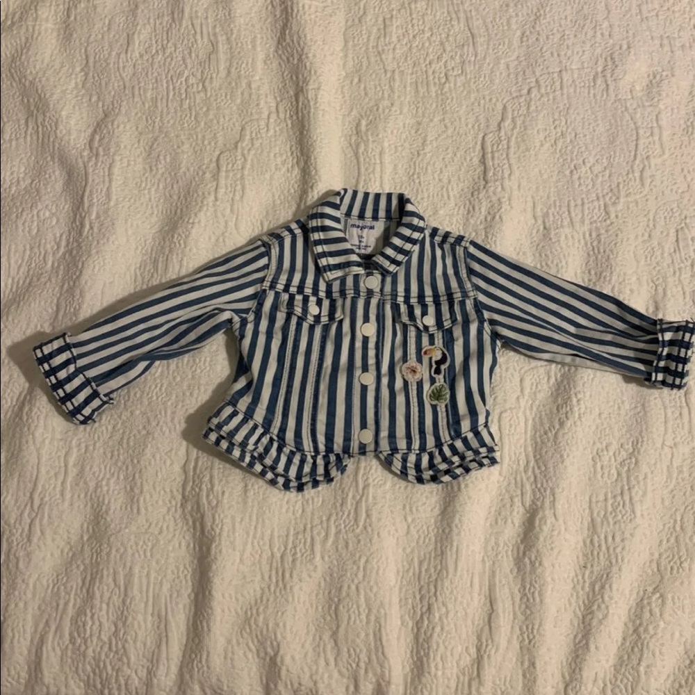 Mayoral Ruffle Denim Jacket